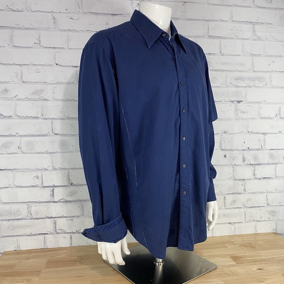 Robert Graham Shirt Men's Extra Large Long Sleeve Button Up Contrasting Cuffs - Picture 9 of 15